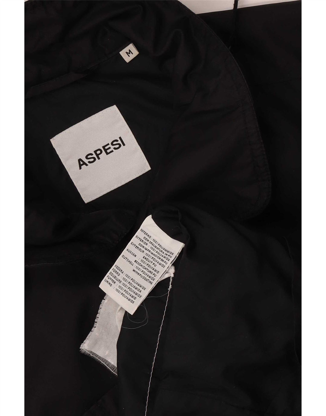 Aspesi Herre Utility Jacket UK 38 Medium Sort Polyamid
