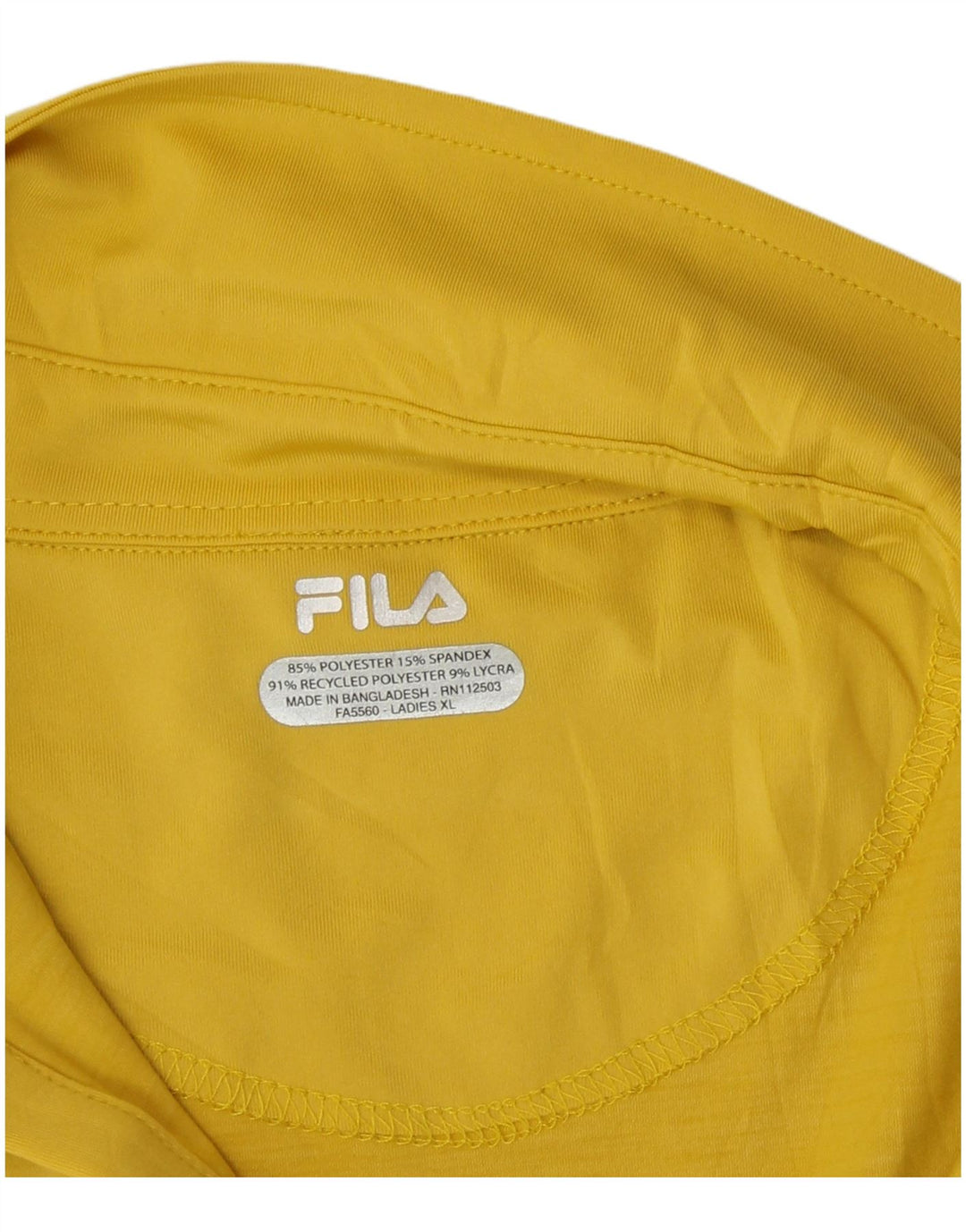 Fila Dame Polo Shirt UK 18 XL Gul Polyester