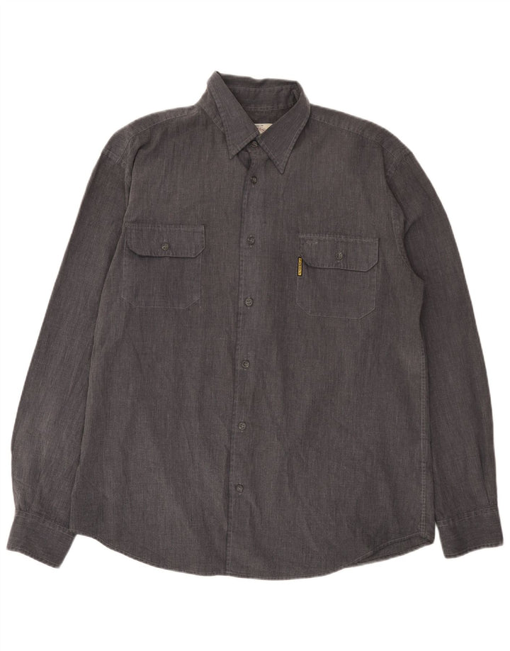 Armani Jeans Herreskjorte XL Grå Polyester