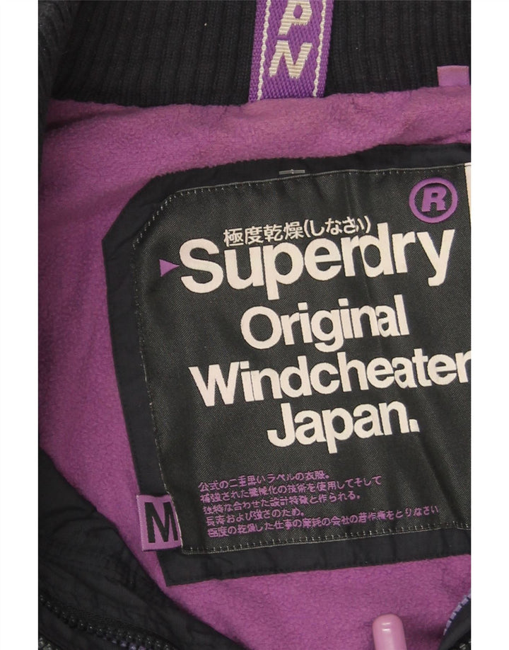 Superdry Graphic Windbreaker Jacket til kvinder UK 14 Medium Navy Blue