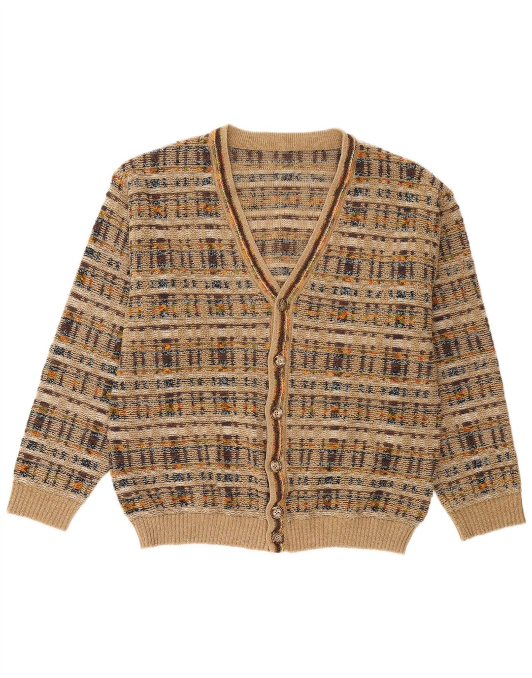 Vintage herre cardigan sweater stor beige ternet