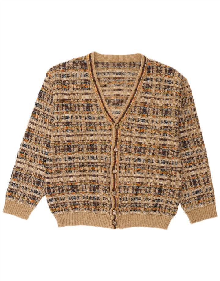 Vintage herre cardigan sweater stor beige ternet
