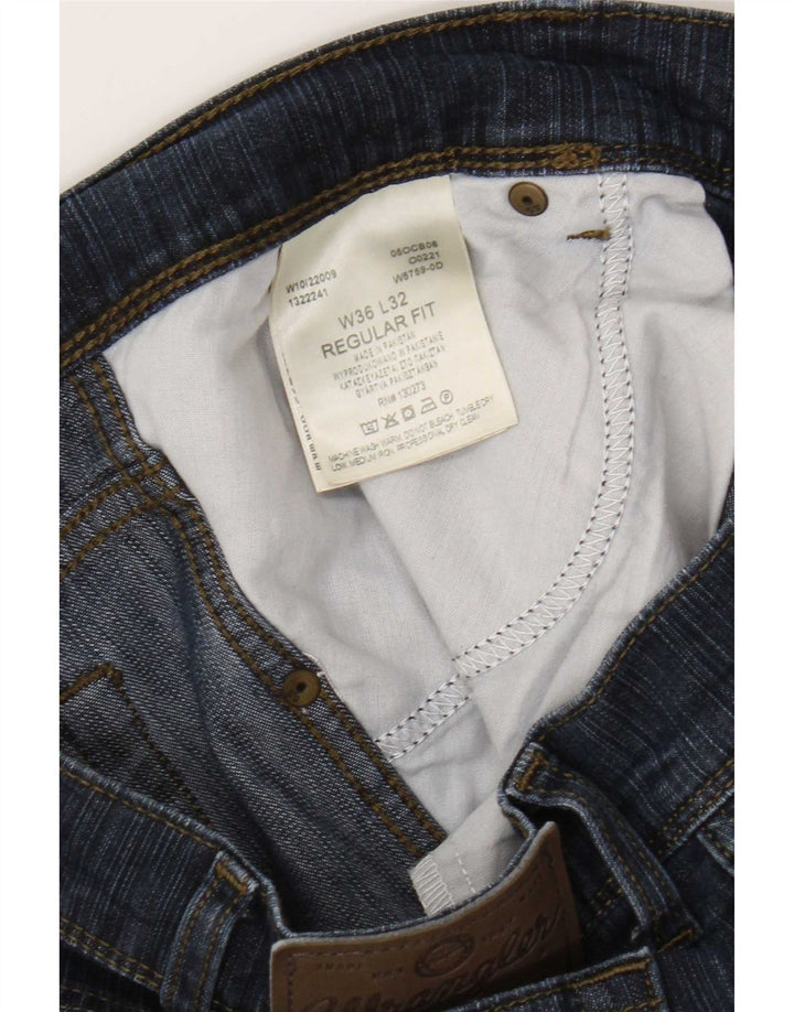 Wrangler Herre Regular Fit Straight Jeans W36 L32 Blå Bomuld