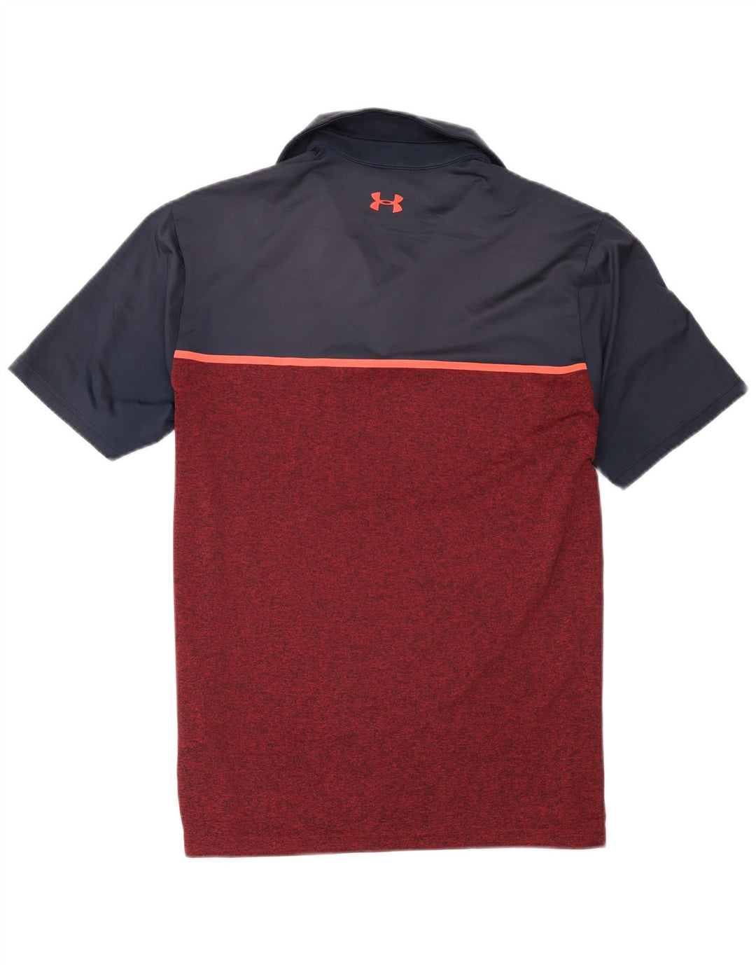 Under Armour Herre Polo Shirt Large Burgundy Colourblock Polyester