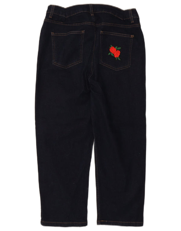 Marks & Spencer Kvinders grafiske cropped jeans UK 14 Large W32 L22 Navy Blue