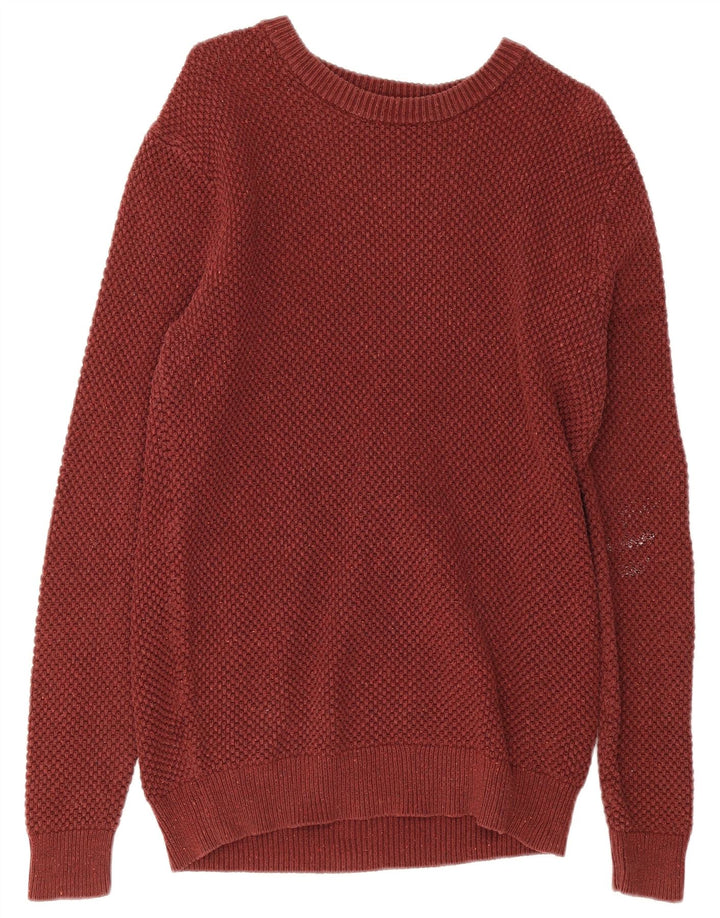 Zara Herre Boat Neck Jumper Sweater XL Rød Bomuld