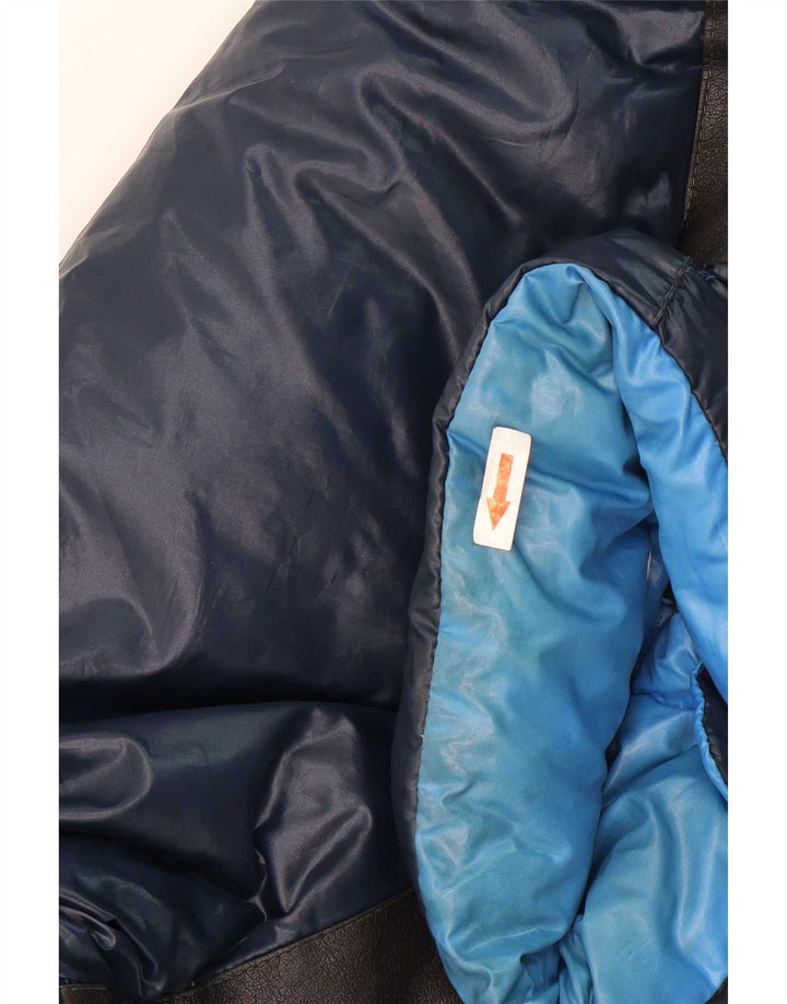 Samas Herre hættepolstret jakke UK 40 Large Navy Blue Colourblock Polyamid