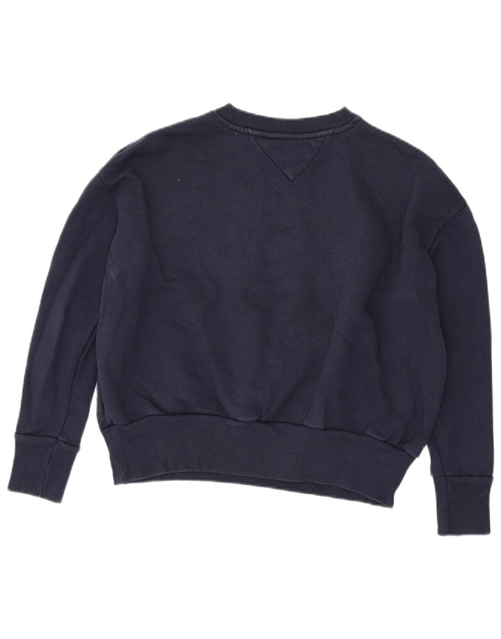 Tommy Hilfiger Dame Oversized Sweatshirt Jumper UK 10 Small Navy Blue
