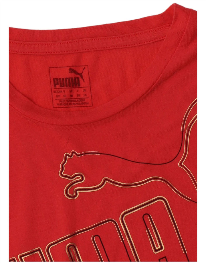 Puma Grafisk T-Shirt Top UK 10 Small Pink