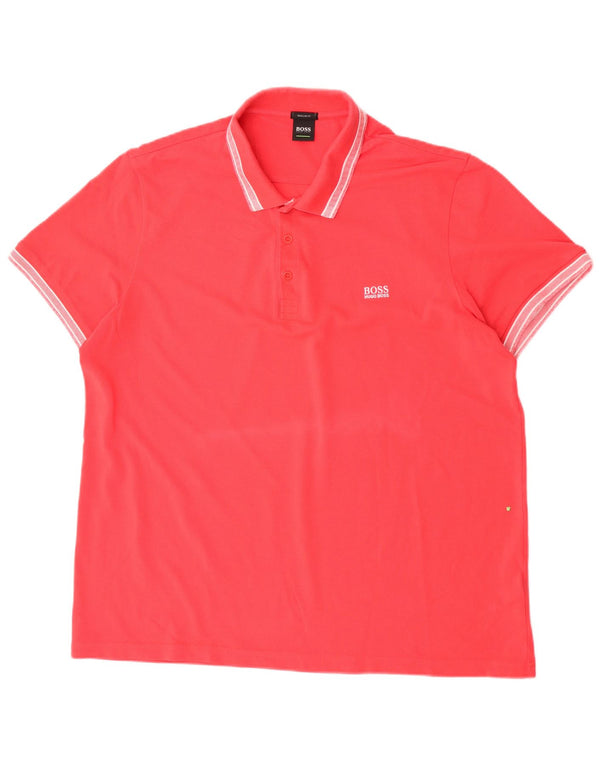 Hugo Boss Herre Regular Fit Polo Shirt 3XL rødstribet bomuld