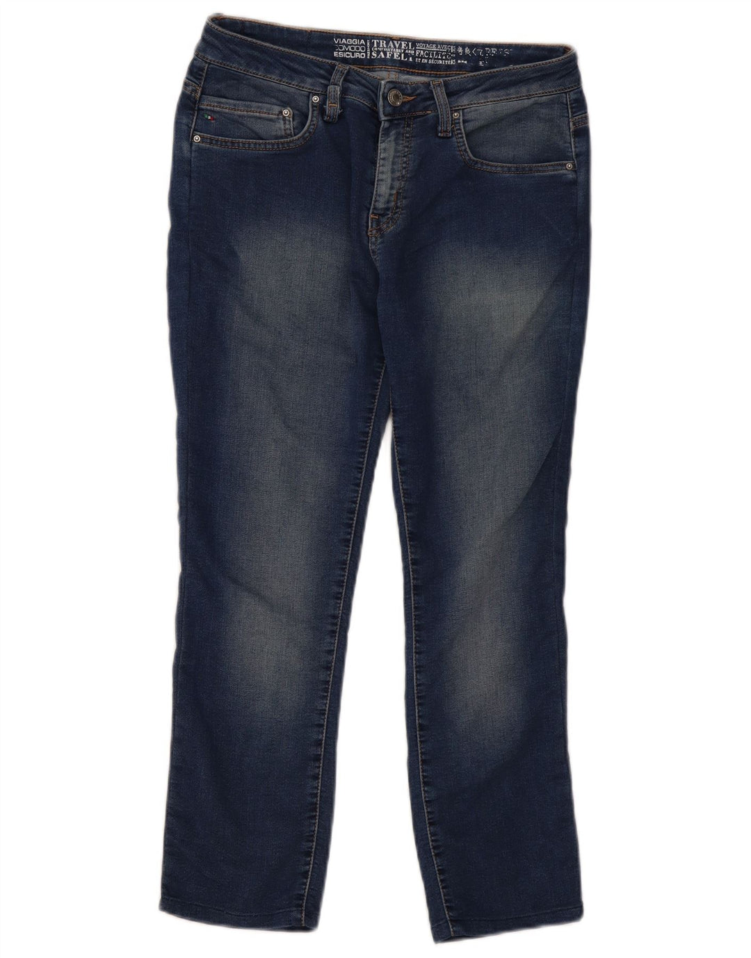 Carrera Dame Crop Slim Jeans W30 L25 Marineblå Bomuld
