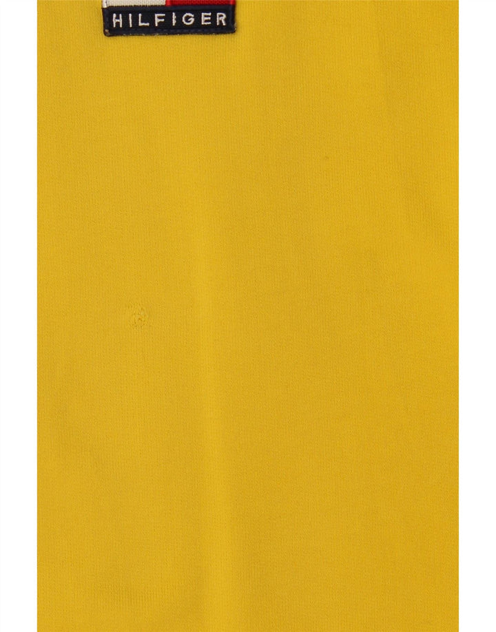 TOMMY HILFIGER Mens Zip Neck Sweatshirt Jumper Medium Yellow Cotton Vintage Tommy Hilfiger and Second-Hand Tommy Hilfiger from Messina Hembry 