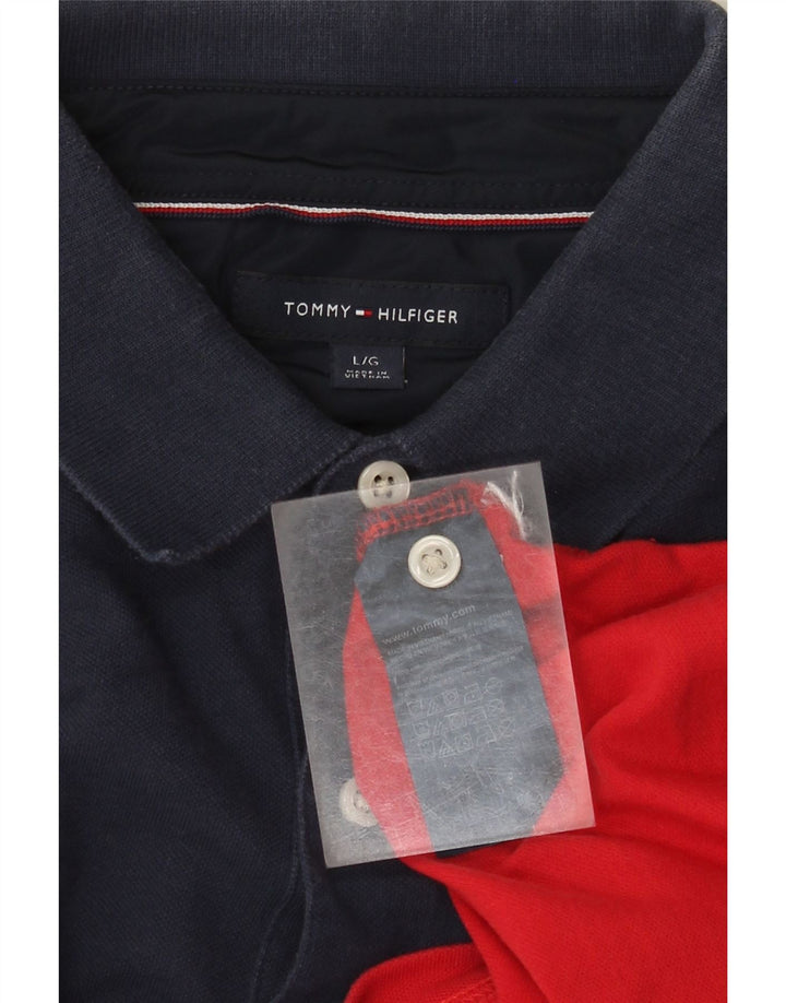 Tommy Hilfiger Poloshirt til mænd Stor flerfarvet Colourblock Bomuld
