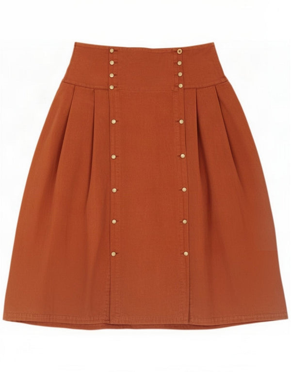 Ernestina Cerini Womens High Waist Pleated Skirt IT 44 Medium W26 Brown
