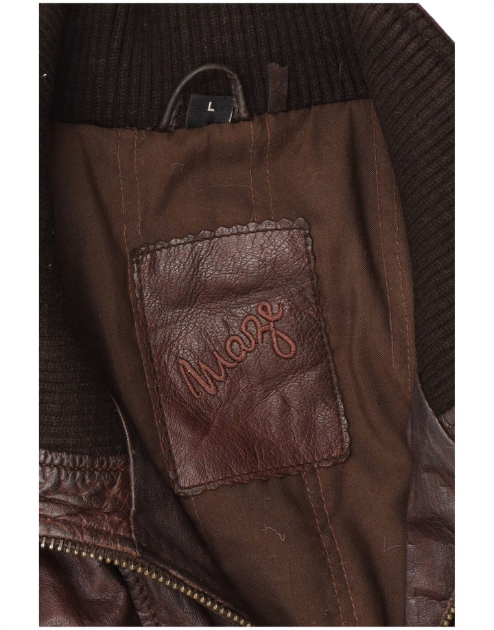 MAZE Herre Læderjakke UK 40 Stor Brun Læder