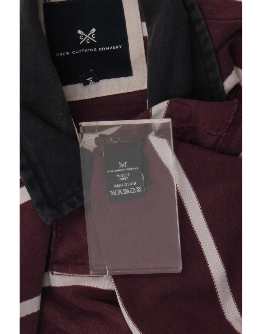 CREW TØJ Langærmet rugby poloshirt til mænd Medium lilla stribet