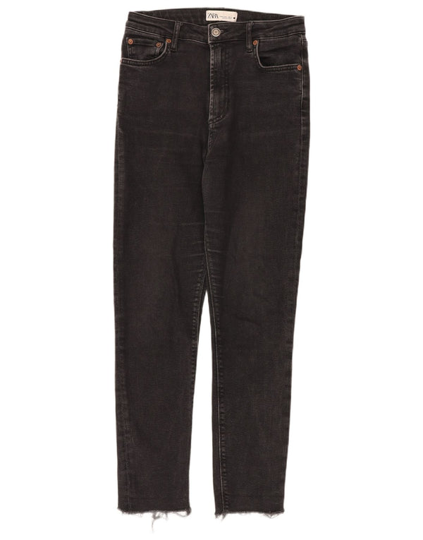 Zara Womens High Waist Skinny Jeans EU 38 Small W28 L27 Black Cotton