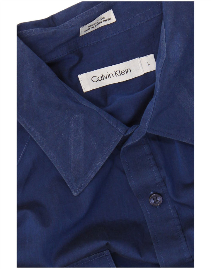 CALVIN KLEIN Herreskjorte Stor Blå Bomuld