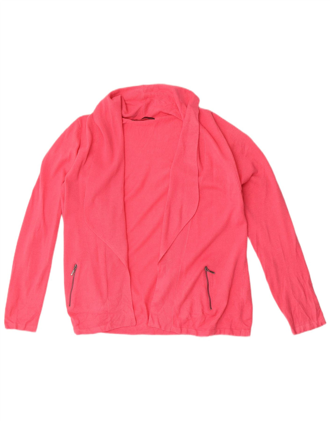Marks & Spencer Womens Open Cardigan Sweater UK 16 Large Pink Acryl