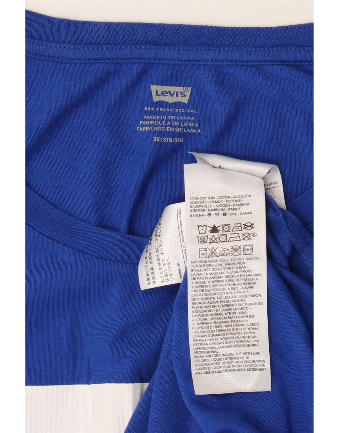 Levi's Herre grafisk T-shirt top 3XL blå bomuld