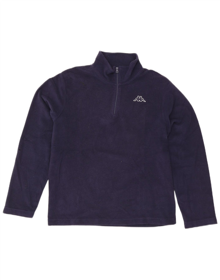 Kappa herre lynlås hals fleece jumper stor marineblå polyester