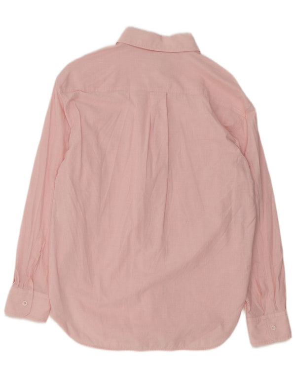 Zara Womens Longline Shirt UK 14 Medium Pink Nålestribet bomuld
