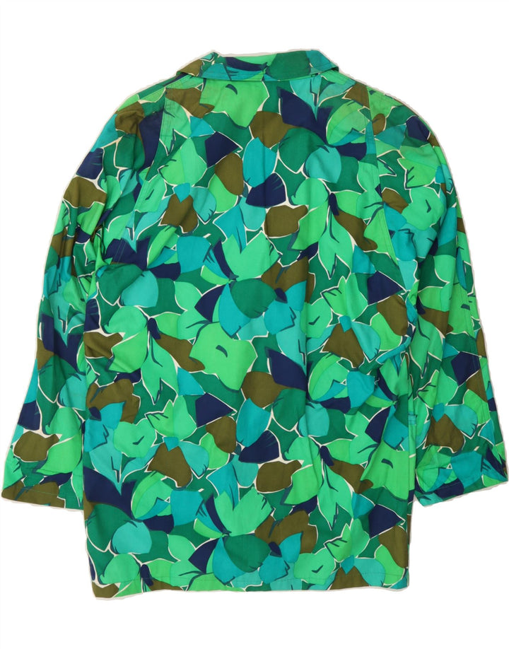 VINTAGE Womens Double Breasted Blazer Jacket IT 40 Small Green Floral Vintage Vintage and Second-Hand Vintage from Messina Hembry 