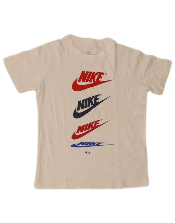 Nike Boys Standard Fit Grafisk T-Shirt Top 8-9 år Lille hvid bomuld