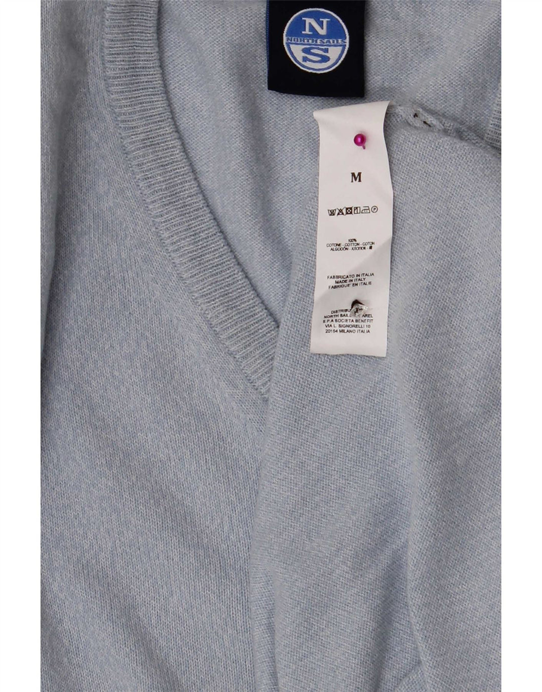 North Sails Herre V-hals sweater Medium Blå Bomuld