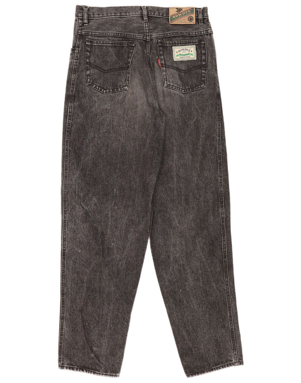 Vintage Womens High Waist Tapered Jeans EU 44 XL W34 L33 Black Cotton