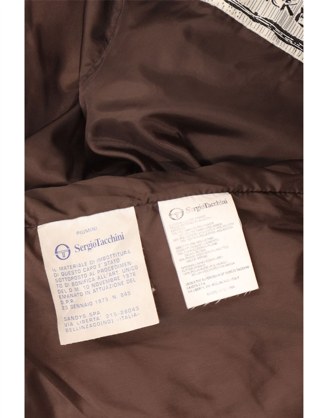 Sergio Tacchini Dame Loose Fit Polstret Jakke UK 14 Medium Brun Polyamid