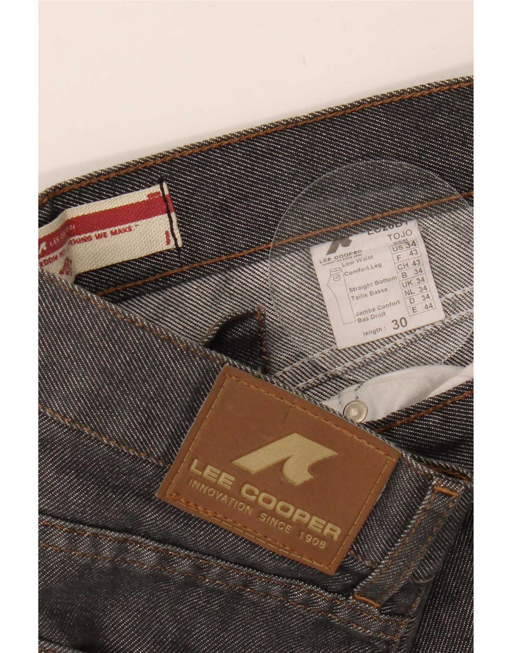 Lee Straight Jeans til mænd W35 L29 Grå bomuld