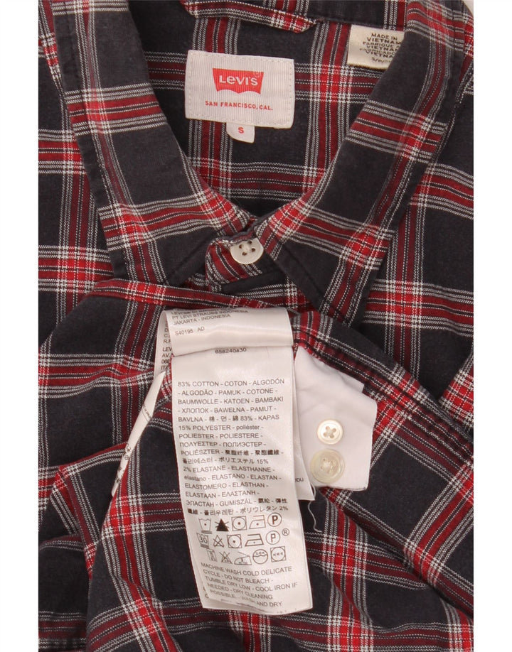 Levi's herreskjorte lille marineblå ternet bomuld