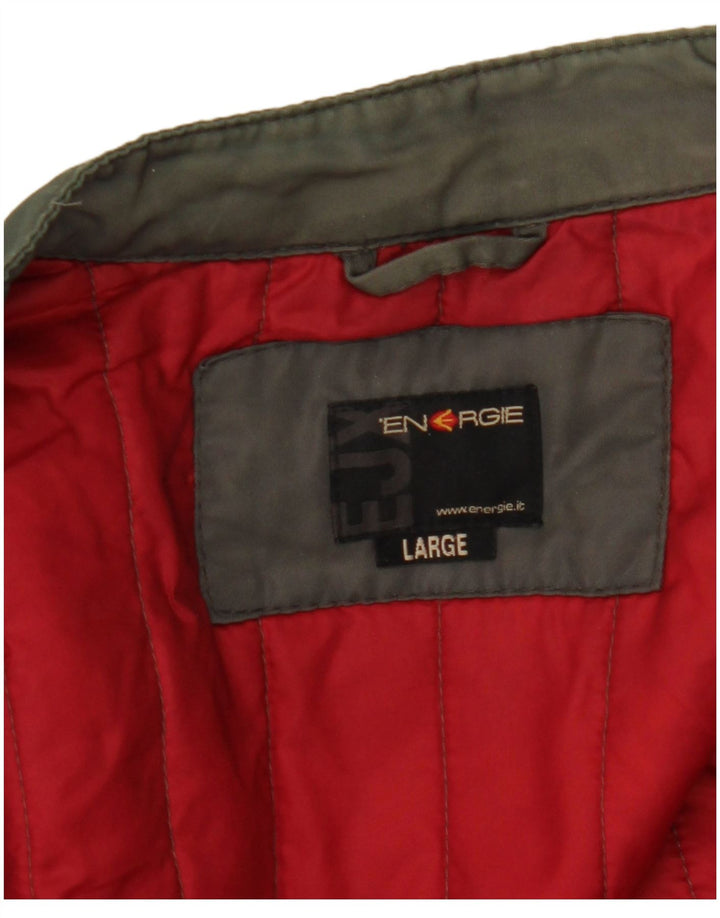 Energie Herre Bomber Jacket UK 40 Large Grey Colourblock