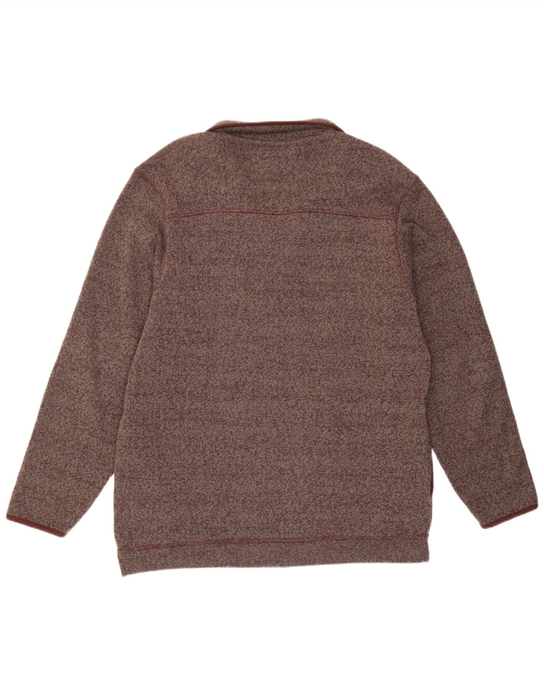 Weird Fish Herre Zip Neck Sweatshirt Jumper XL Burgundy Flecked Polyester
