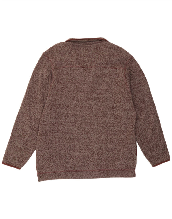 Weird Fish Herre Zip Neck Sweatshirt Jumper XL Burgundy Flecked Polyester