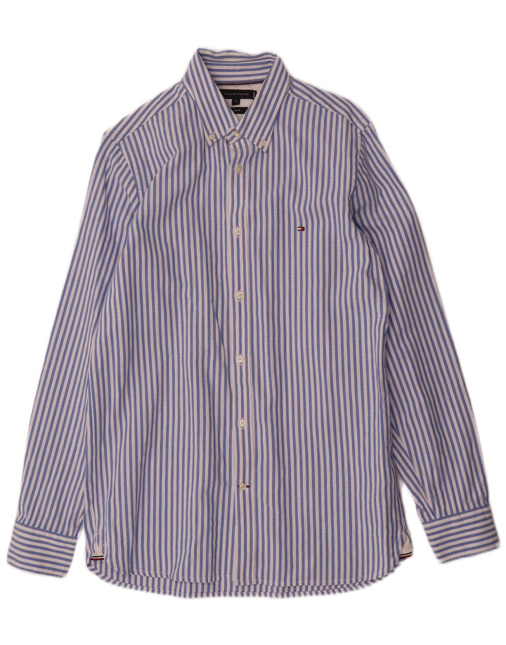 Tommy Hilfiger Herre Slim Fit skjorte Medium blå stribet bomuld