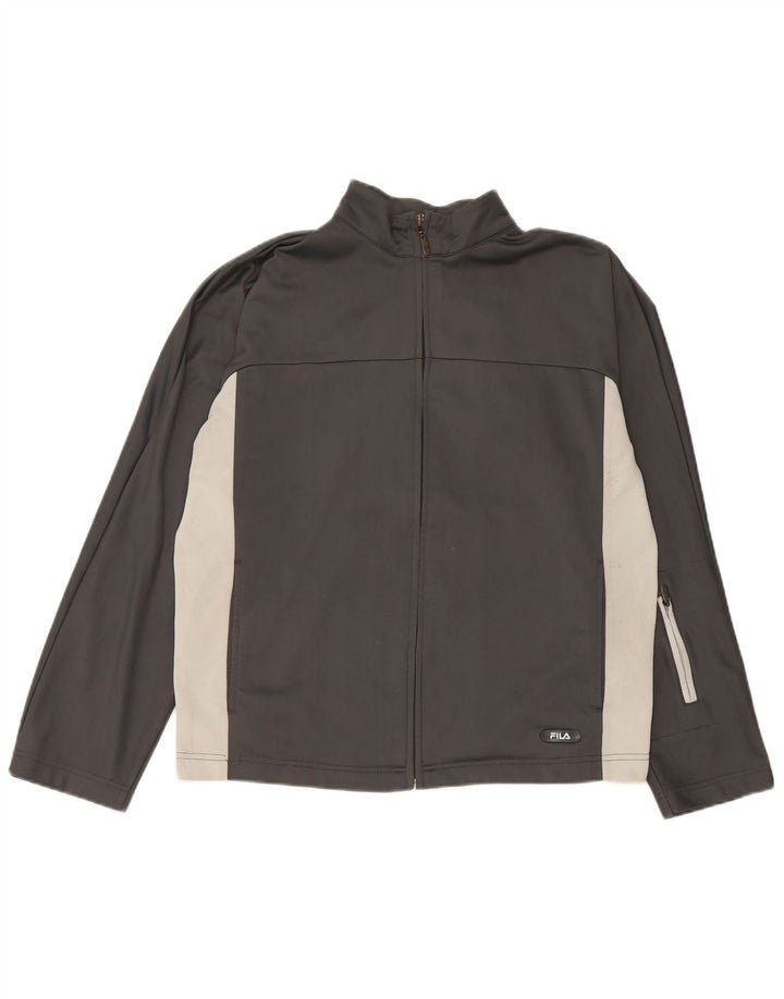 Fila træningsdragt topjakke til kvinder UK 14 Medium Grey Colourblock