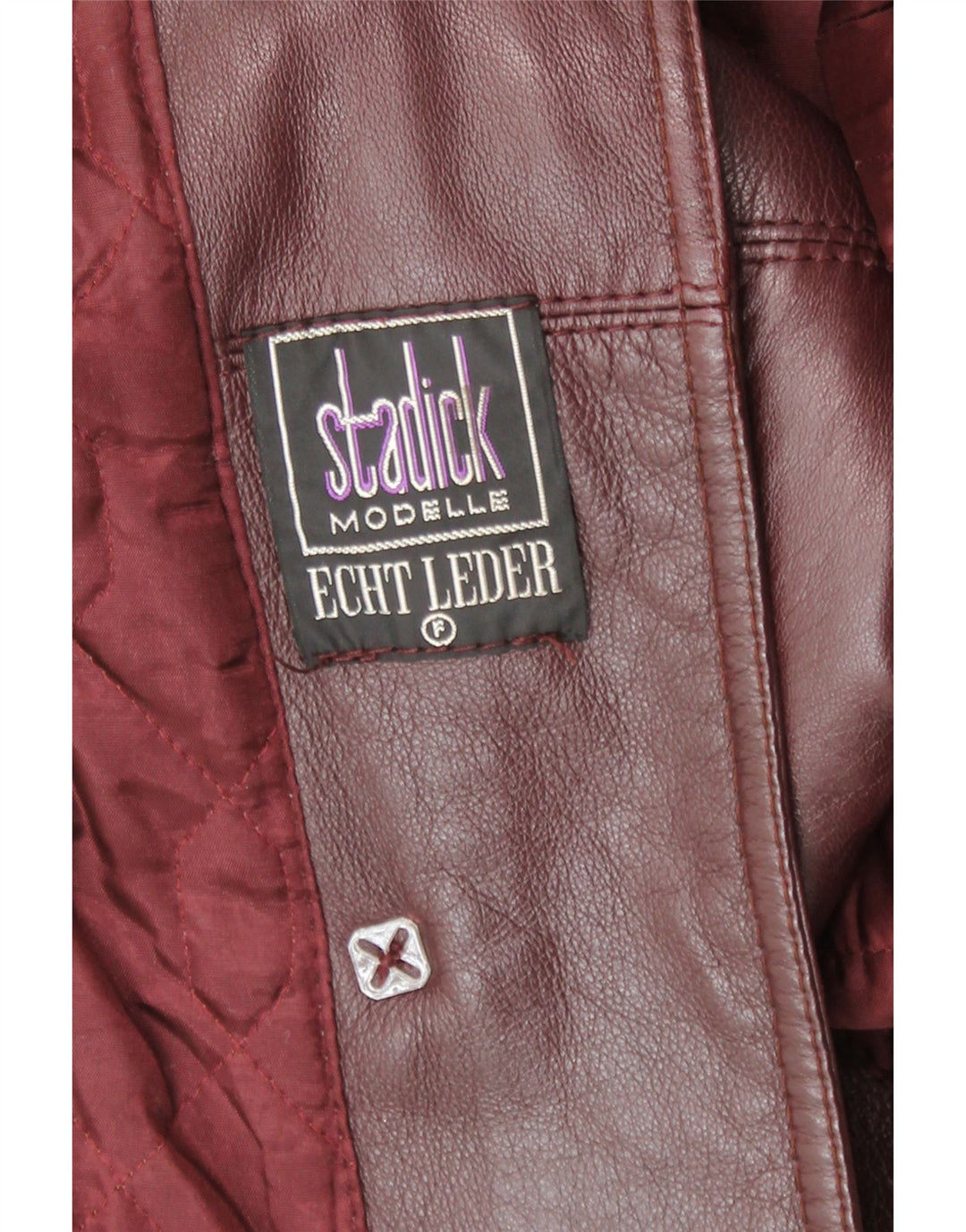 Stadick Dame Duffle Leather Coat UK 10 Small Bourgogne Læder