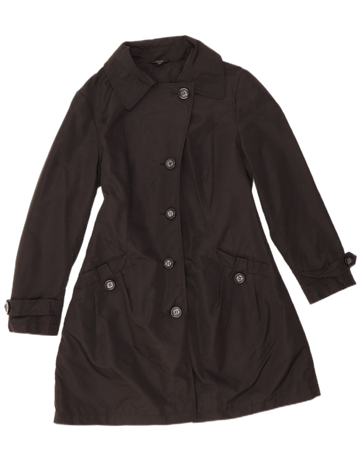 Marks & Spencer Trench Coat til kvinder UK 14 Stor sort polyester