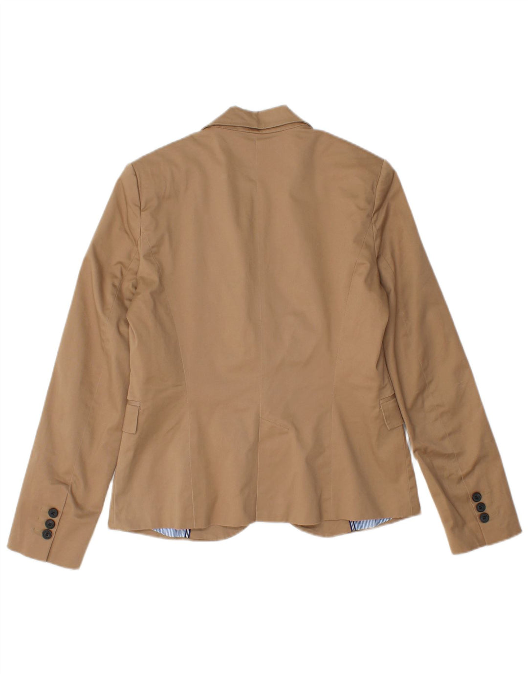 ZARA Dame 1-knaps blazerjakke UK 14 Stor brun bomuld