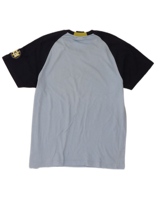 Adidas Boys Grafisk T-Shirt Top 13-14 år Blå Colourblock Bomuld