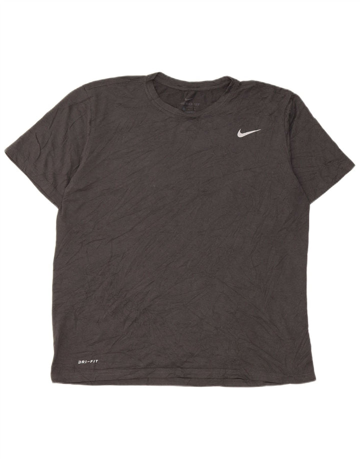 Nike Herre Dri Fit T-Shirt Top Stor Grå