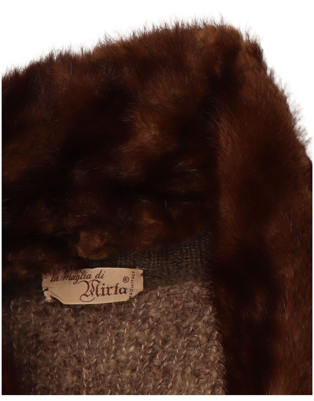 VINTAGE Dame Cardigan Sweater UK 18 XL Brun