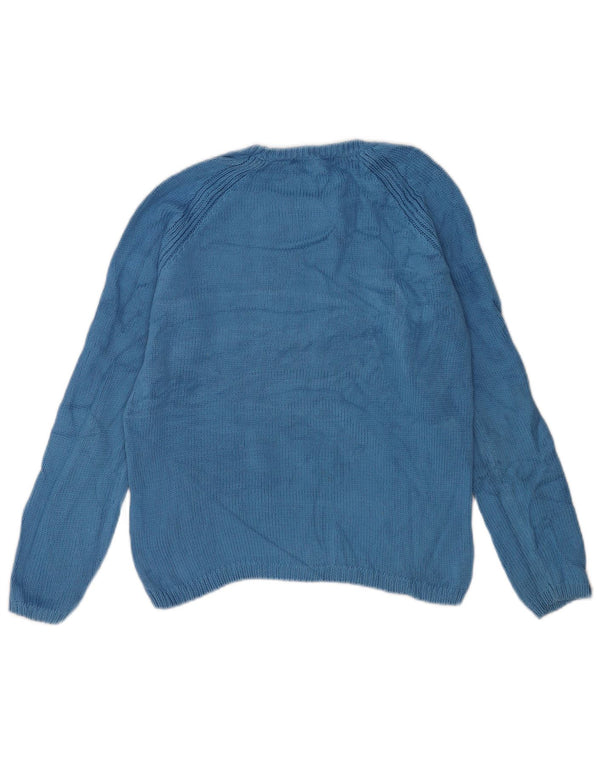 Marks & Spencer Dame Boat Neck Jumper Sweater UK 8 Small Blue Cotton