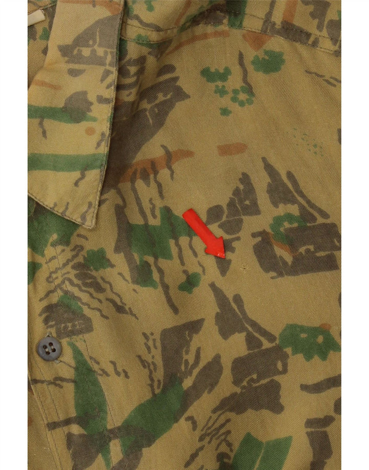 Ozon Herre abstrakt mønster skjorte medium gul viskose