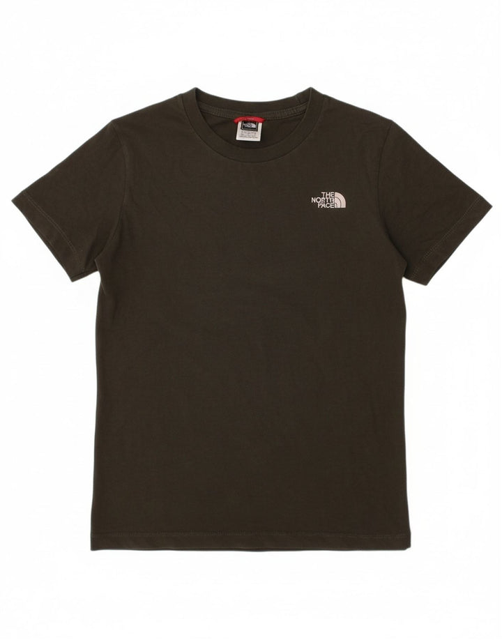 THE NORTH FACE Boys T-Shirt Top 9-10 Years Medium Green Cotton