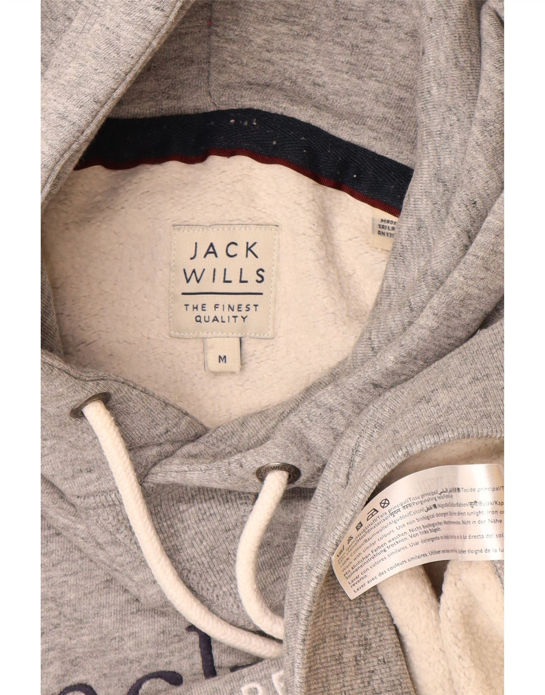 Jack Wills Herre grafisk hættetrøje Jumper Medium Grey Flecked Bomuld