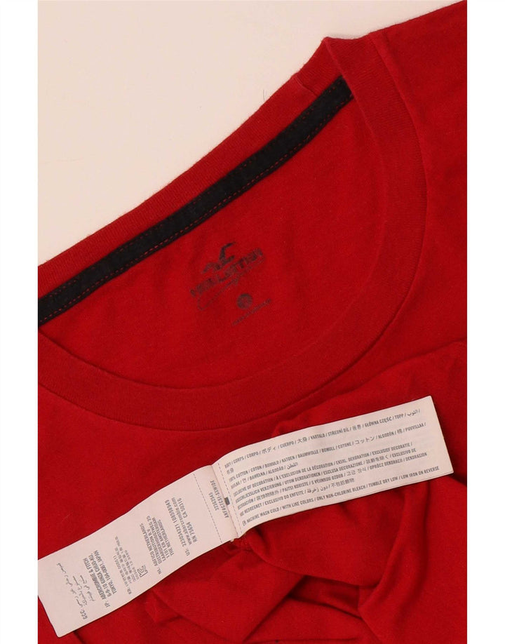 Hollister Herre grafisk T-shirt Top Medium Rød Bomuld
