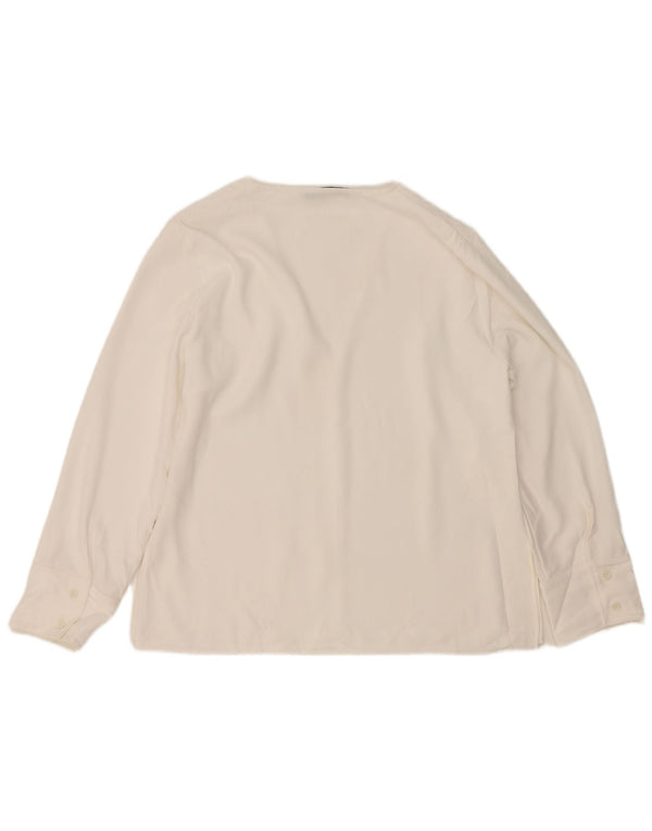 Zara Dame Langærmet Bluse Top UK 16 Large White